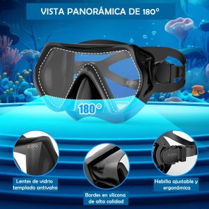 Set De Careta Y Snorkel Swimmer Kit Natación Buceo Vidrio Templado