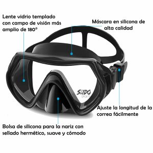 Set De Careta Y Snorkel Swimmer Kit Natación Buceo Vidrio Templado