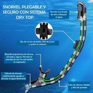 Set De Careta Y Snorkel Swimmer Kit Natación Buceo Vidrio Templado