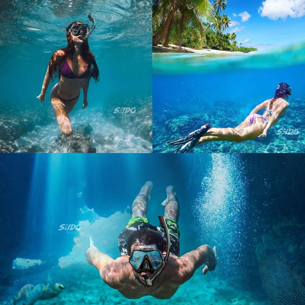 Set De Careta Y Snorkel Swimmer Kit Natación Buceo Vidrio Templado