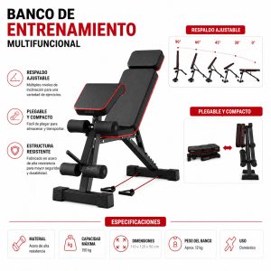 Banco Multifuncional Reclinable Pesas Predicador Multiusos