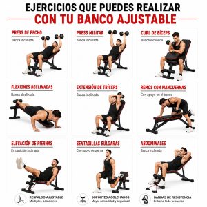 Banco Multifuncional Reclinable Pesas Predicador Multiusos