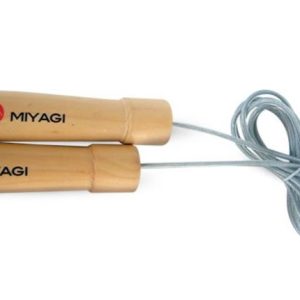 Cuerda Salto Lazo Miyagi Mango Madera Cardio Fitness Entrena