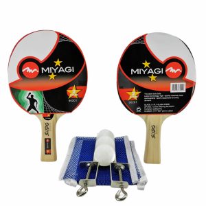 Kit Ping Pong Tenis Mesa Miyagi Set Raquetas Pelotas Malla