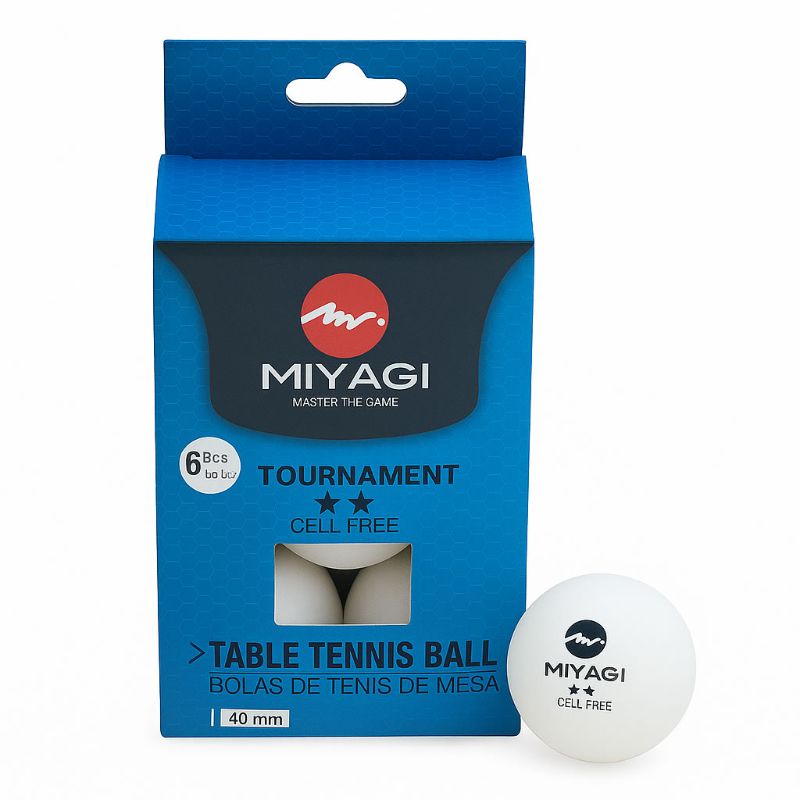 Bola Tenis Mesa Pelota Ping Pong 2 Stars Miyagi Blancas X 6