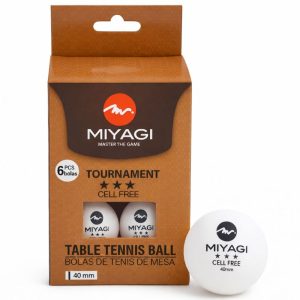 Bola Tenis Mesa Pelota Ping Pong 3 Stars Miyagi Blancas X 6