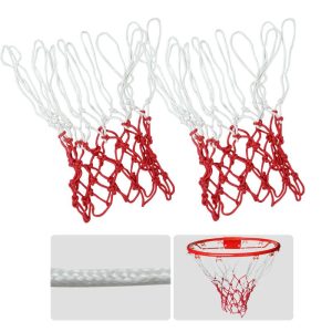 Malla X 2 Aro Baloncesto Red Nylon Basketball Blanca / Roja