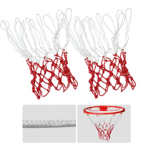 Malla X 2 Aro Baloncesto Red Nylon Basketball Blanca / Roja