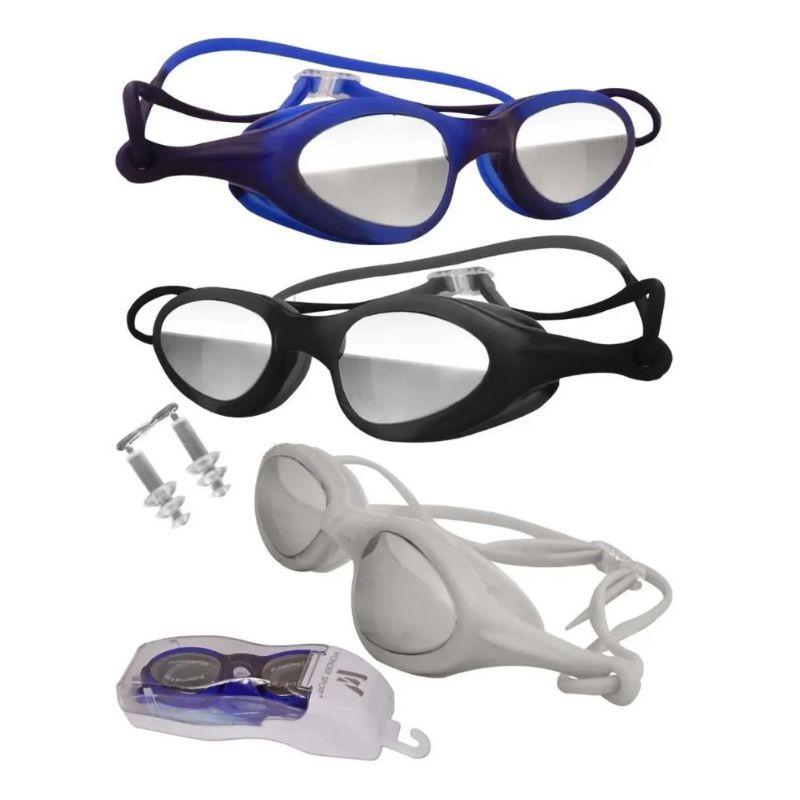 Gafas Natación + Tapa Oídos + Estuche Kit Piscina Entrena