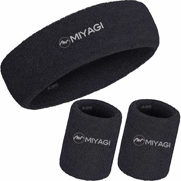 Set Kit Balaca Y Muñequera Miyagi Algodón Fitness Gym