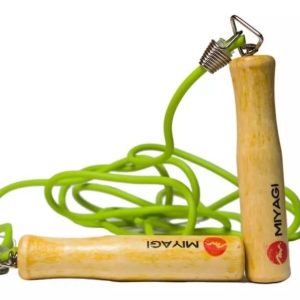 Cuerda Salto Lazo Pvc Miyagi Mango Madera Cardio Fitness Gym