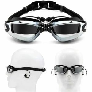 Gafas Piscina Natación Tapa oídos Integrados Tipo Espejo  Uv400 + Estuche