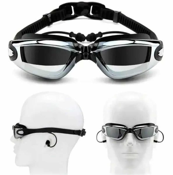 Gafas Piscina Natación Tapa oídos Integrados Tipo Espejo  Uv400 + Estuche
