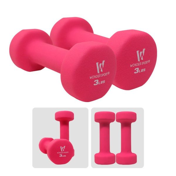Set Mancuernas X 2 Unds 3lb C/u Kit Pesas Hierro Neopreno