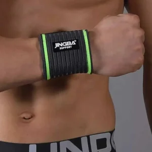 Muñequera Levantamiento Pesas Ajustable Con Velcro Unisex - Naranja