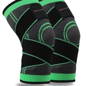 Rodilleras Deportivas Compresion Miyagi X 2 Banda Protectora Gym