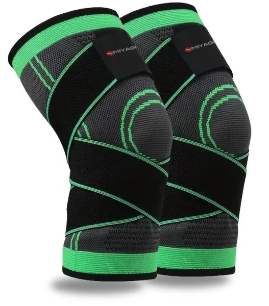 Rodilleras Deportivas Compresion Miyagi X 2 Banda Protectora Gym