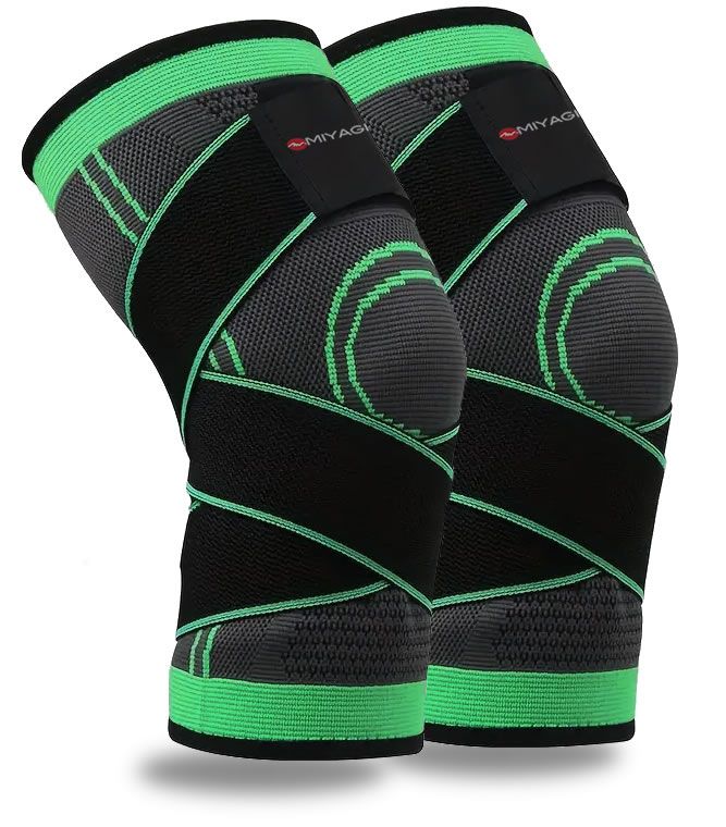 Rodilleras Deportivas Compresion Miyagi X 2 Banda Protectora Gym
