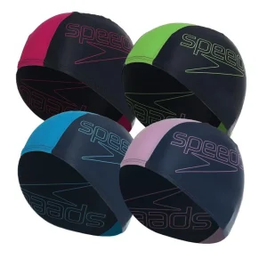 Gorro Natación Textil Niños Speedo Color Block Piscina Buceo - Verde