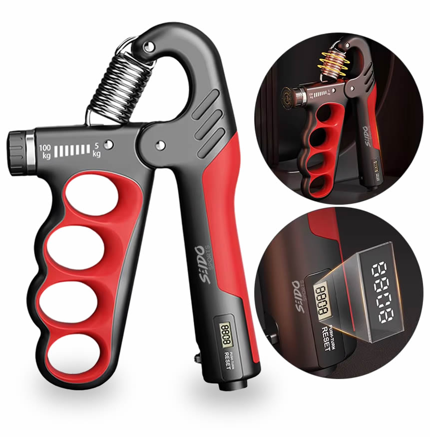 Hand Grip Tensor 5/100 Kg Contador Entrenador Mano Terapia
