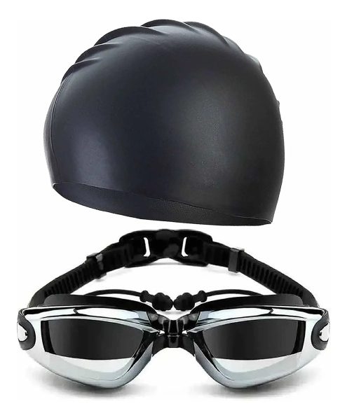 Gafas Tapa Oídos Gorro Natacion Kit Piscina Buceo + Estuche