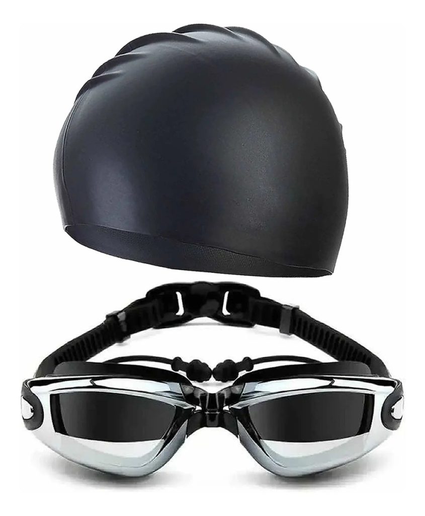Gafas Tapa Oídos Gorro Natacion Kit Piscina Buceo + Estuche