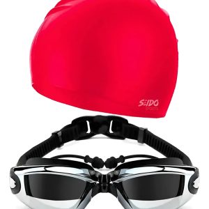 Gafas Tapa Oídos Gorro Natacion Kit Piscina Buceo + Estuche