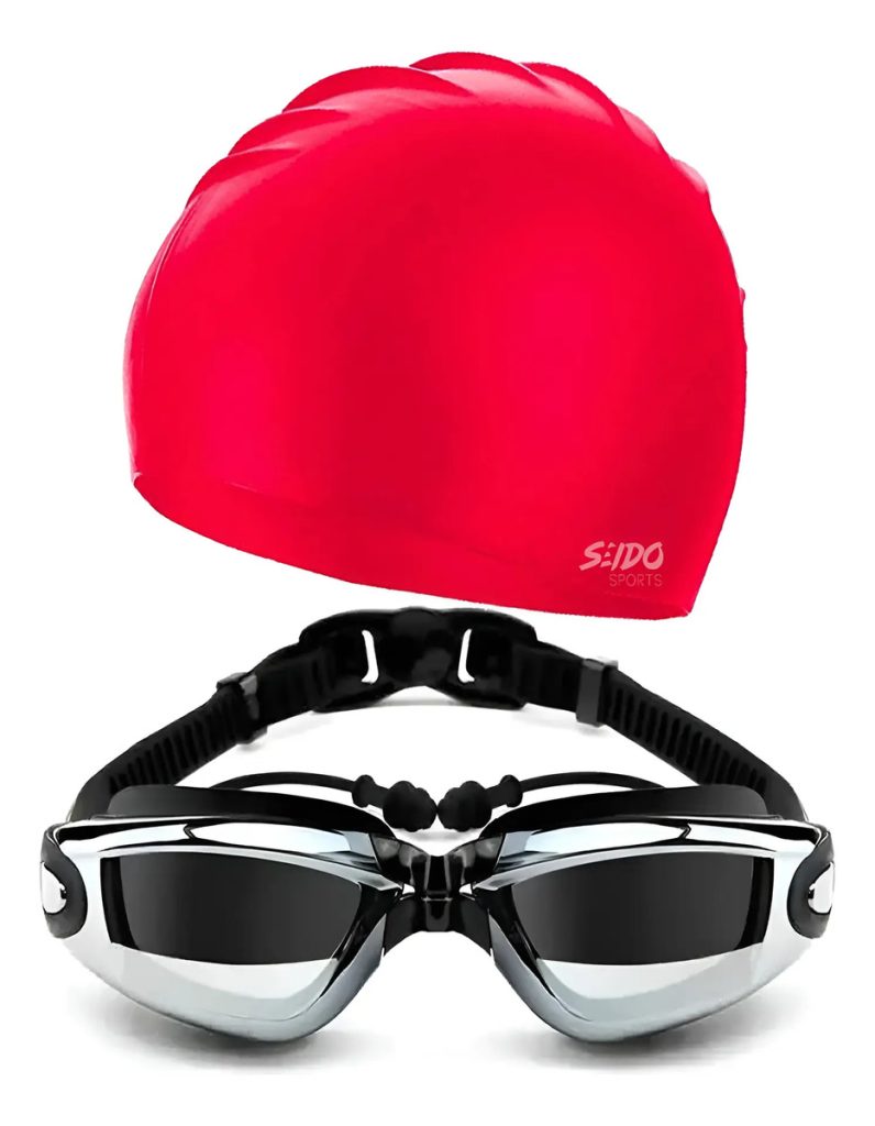 Gafas Tapa Oídos Gorro Natacion Kit Piscina Buceo + Estuche