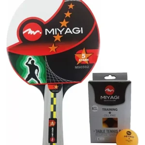 Kit Raqueta Ping Pong 5 Estrellas + Pelotas Tenis Mesa