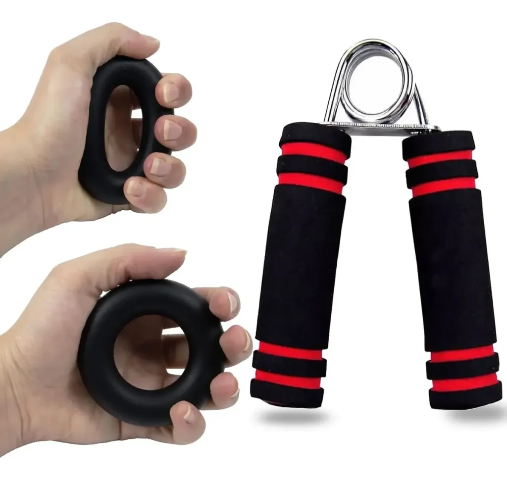 Kit Pinza Tensor Hand Grip Anillo Ejercitador Mano Terapia