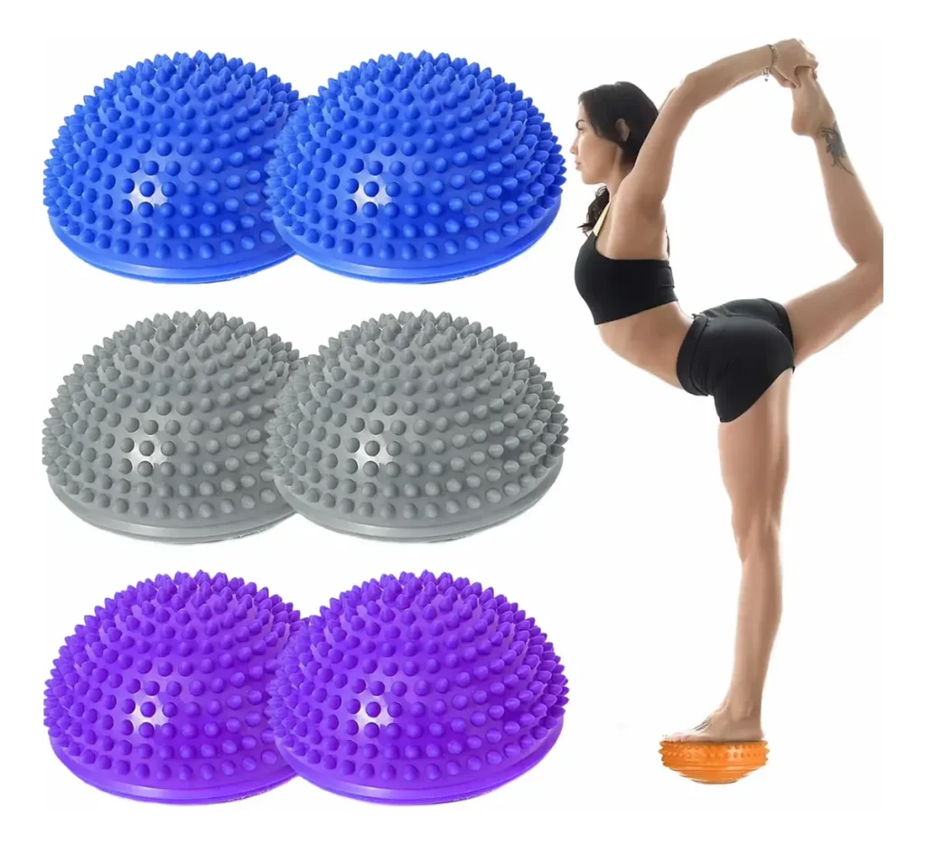 Par Mini Bosu Cojín Inestable Balón Masajeador Yoga Pilates