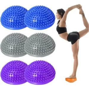 Par Mini Bosu Cojín Inestable Balón Masajeador Yoga Pilates