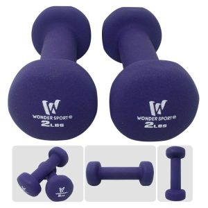 Set Mancuernas X 2 Unds 2lb C/u Kit Pesas Hierro Neopreno