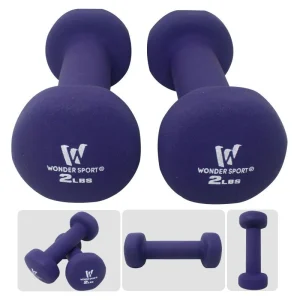 Set Mancuernas X 2 Unds 2lb C/u Kit Pesas Hierro Neopreno