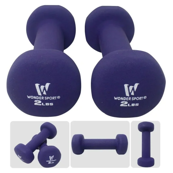 Set Mancuernas X 2 Unds 2lb C/u Kit Pesas Hierro Neopreno