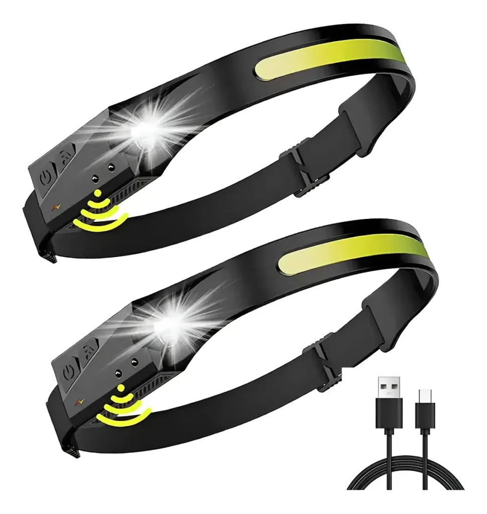 Linternas Mineras X 2 Frontal Cabeza Recargable Manos Libres