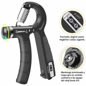 Tensor Hand Grip 60 Kg Contador Fortalece Mano Terapia Brazo
