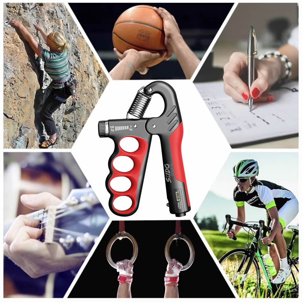 Hand Grip Tensor 5/100 Kg Contador Entrenador Mano Terapia
