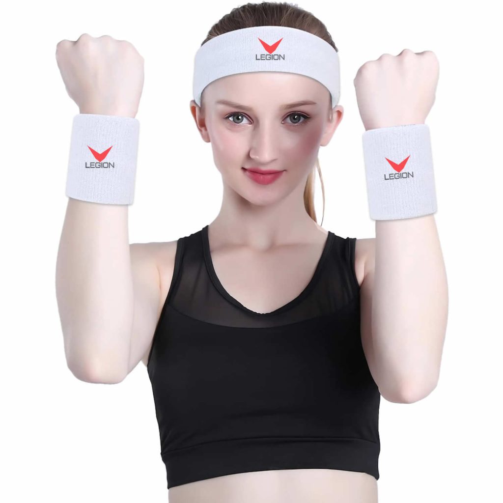 Set de Balaca y Muñequeras para Sudor - Kit de Entrenamiento Fitness Gym