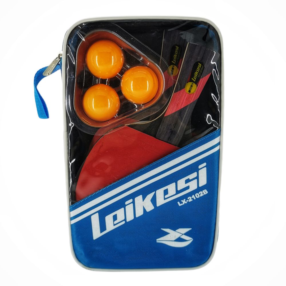 Set Ping Pong Tenis Mesa Leikesi 2 Raqueta 3 Pelota 3 Stars
