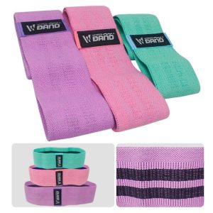 Kit Set De 3 Bandas Elásticas Resistencia Tela Cerradas Gym