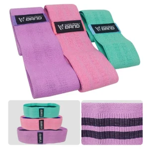 Kit Set De 3 Bandas Elásticas Resistencia Tela Cerradas Gym