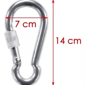 Mosqueton En Rosca Con Seguro De Gancho 14 Cm Alpinista
