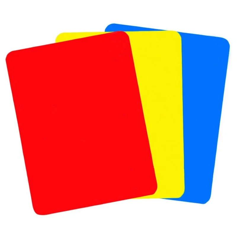 Set Tarjetas Arbitro Juez Libretas Arbitraje Amarilla Azul Roja