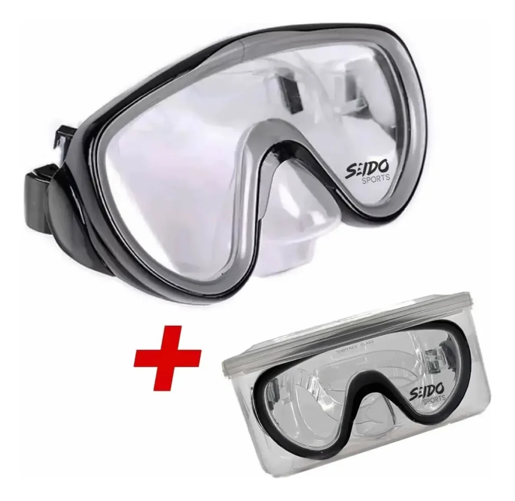 Careta Buceo Pesca Gafas Natación Vidrio Templado + Estuche