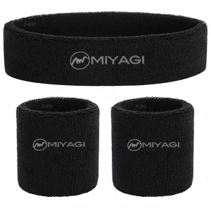 Set Kit Balaca Y Muñequera Miyagi Algodón Fitness Gym