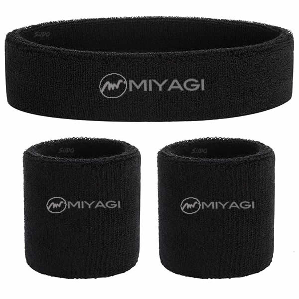 Set Kit Balaca Y Muñequera Miyagi Algodón Fitness Gym