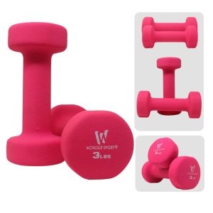 Set Mancuernas X 2 Unds 3lb C/u Kit Pesas Hierro Neopreno