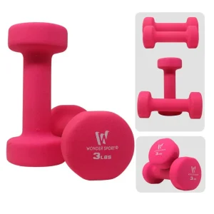 Set Mancuernas X 2 Unds 3lb C/u Kit Pesas Hierro Neopreno