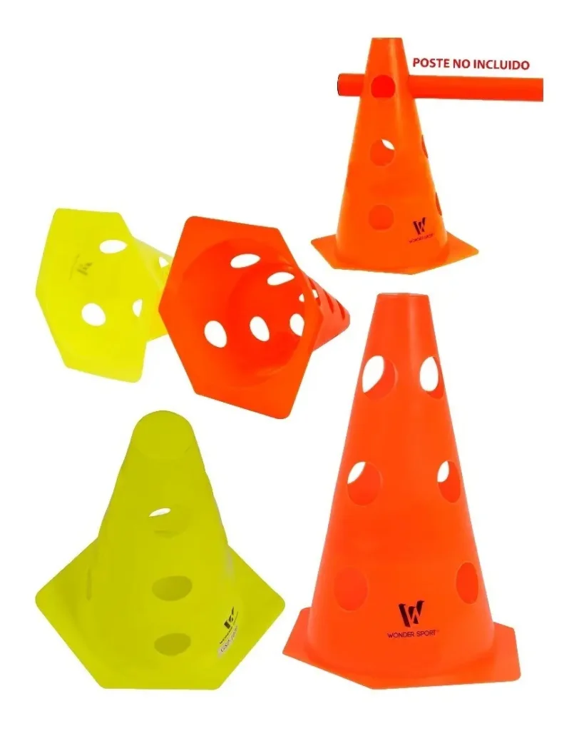 Cono Señalización Con Huecos 23 Cm Entrenamiento Deportivo